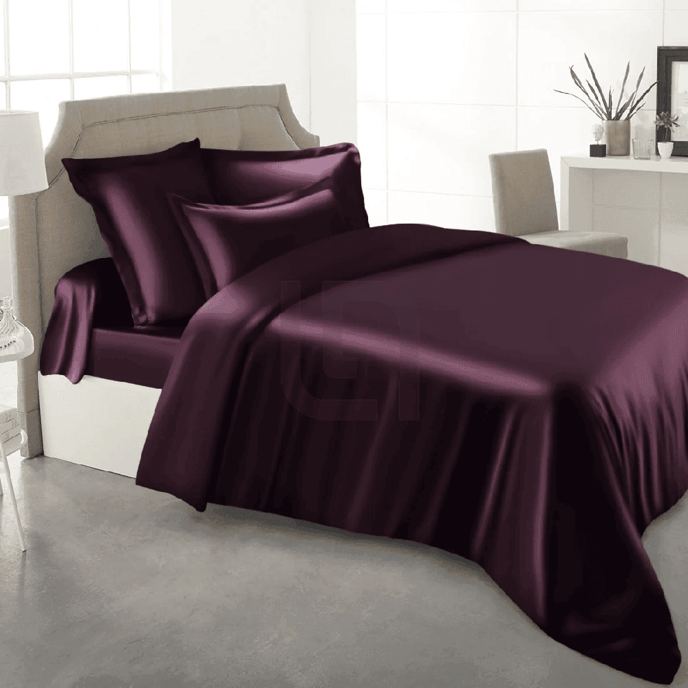 Silk Duvet Cover Set Grape Red