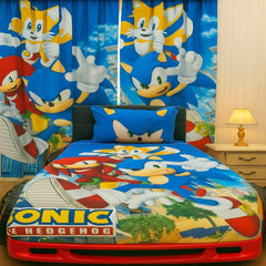 Sonic Theme Kids Room Curtains - 1 Curtain ( Not included 2 Curtains )