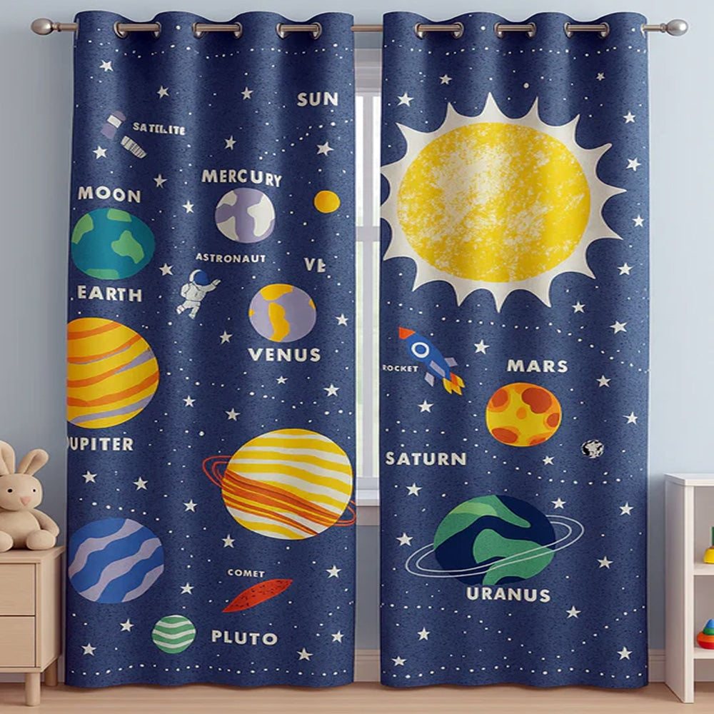 space theme kids curtain