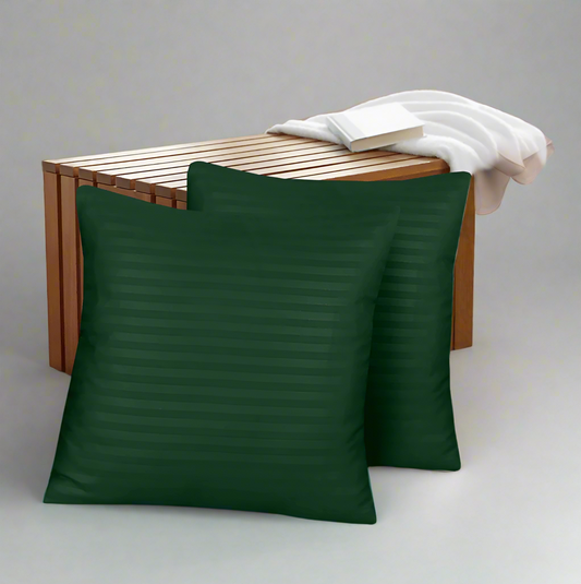 stripe style cushion cover - green