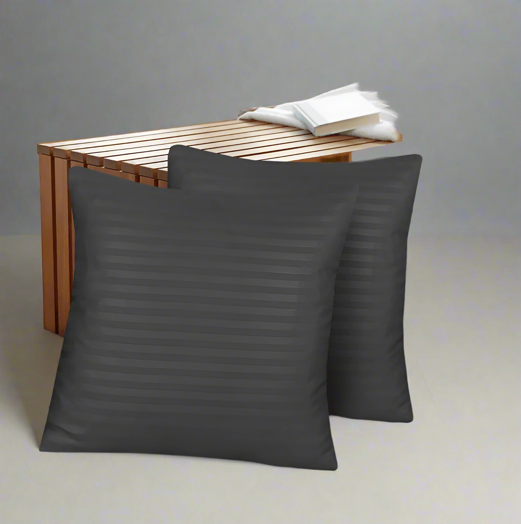 stripe style cushion cover - grey