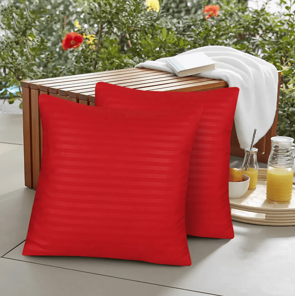 stripe style cushion cover - red