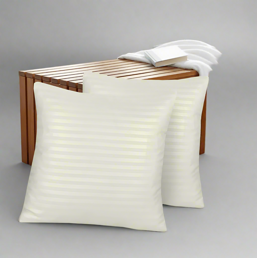 stripe style cushion cover - white