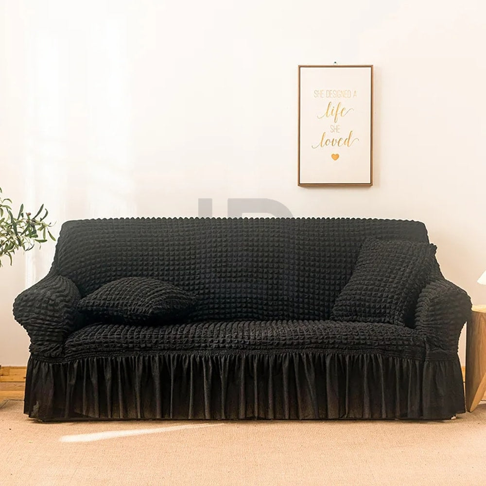 Turkish Style Bubble Sofa Cover - Black