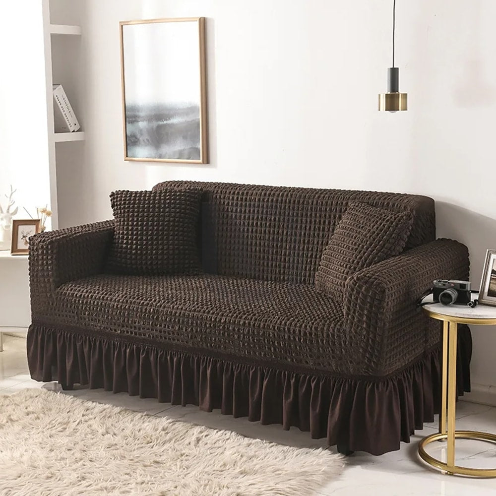 Turkish Style Bubble Sofa Cover - Brown