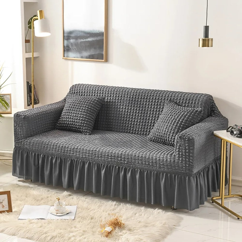 Turkish Style Bubble Sofa Cover - Grey