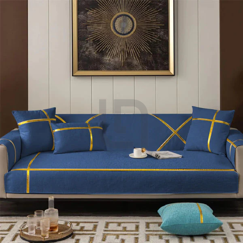 Velvet Sofa cover blue