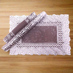 3pcs Table Mat Set Placemats Dressing Table Coffee Brown