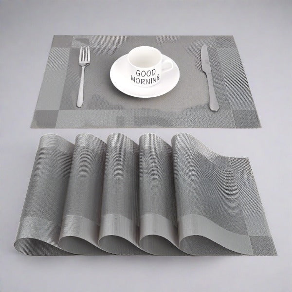 7 Pcs Placements & Table Runner Set Heat Resistant, Washable,Dining Table Woven Placemats