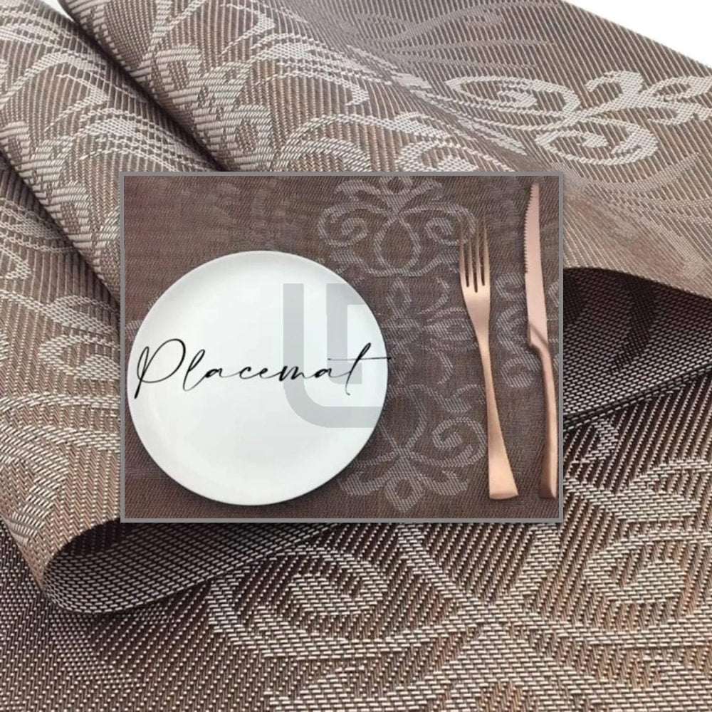 7 Pcs Table Mats & Table Runner Set Heat Resistant Woven Dining Table Placemats