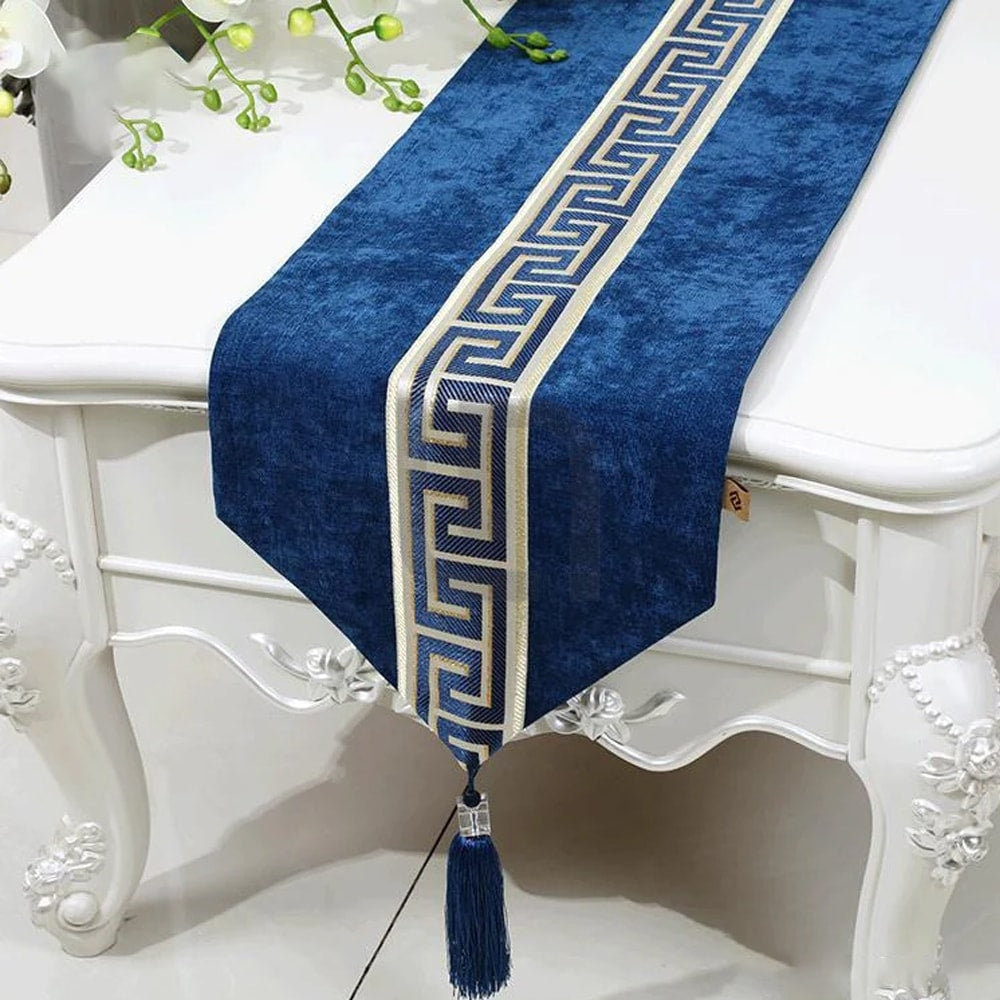 Versace table runner blue