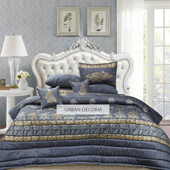 Comforter Set Cotton Sateen Block Printed – Mira Dove