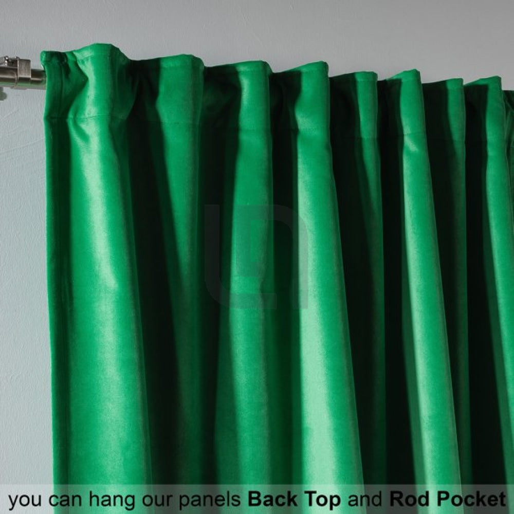 Jade velvet curtains