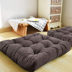 Square Shape Velvet Floor Cushions – Dark Grey
