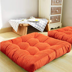 Square Shape Velvet Floor Cushions – Orange