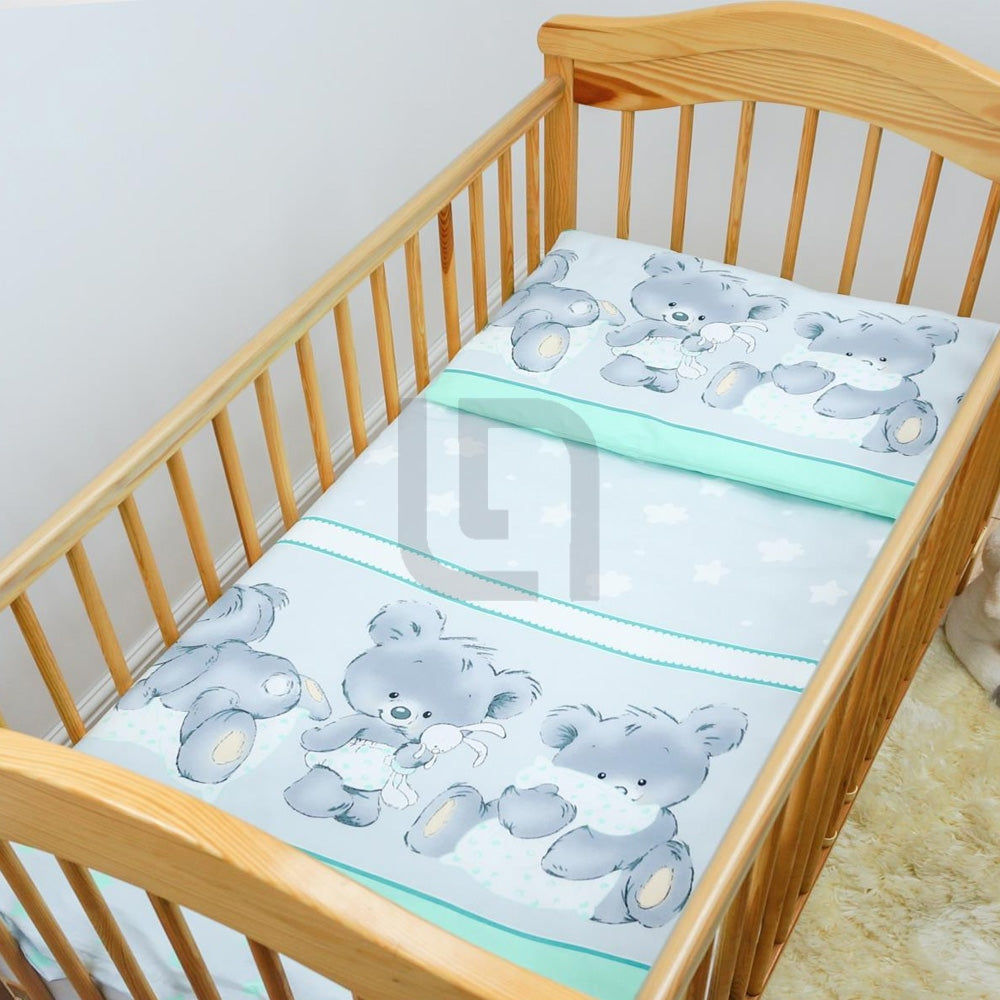 Baby Cot - Bedding Set - Pompous Blue Bear
