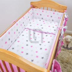 Baby Cot - Bedding Set - Pompous Pink Stars