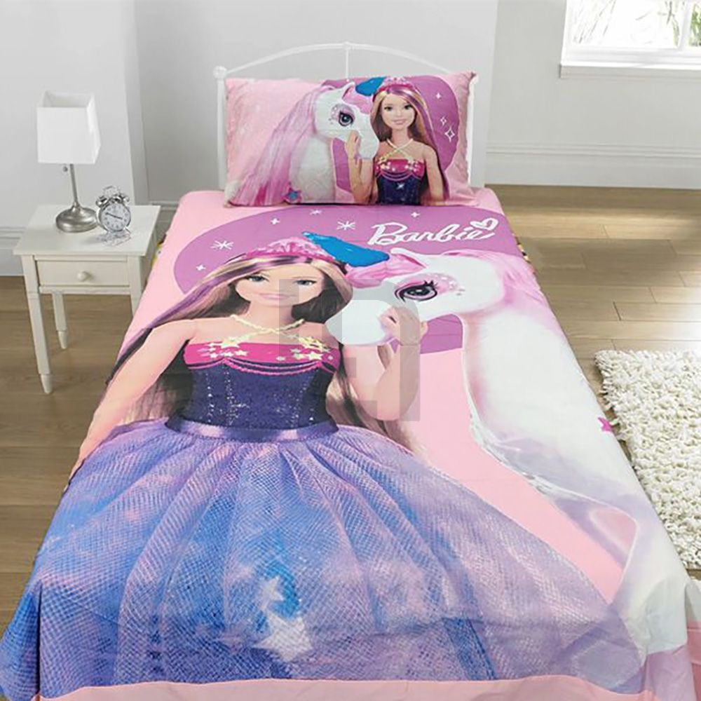 Barbie Cartoon Bed Sheet