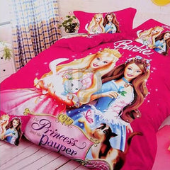 Barbie Themed Cartoon Bed Sheet
