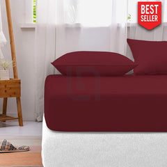 Cotton fitted sheet - Burgundy
