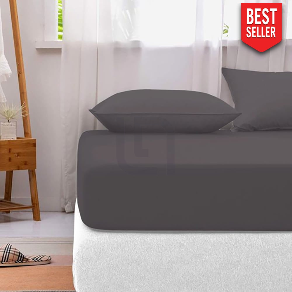 Cotton Fitted Sheet - Charcoal
