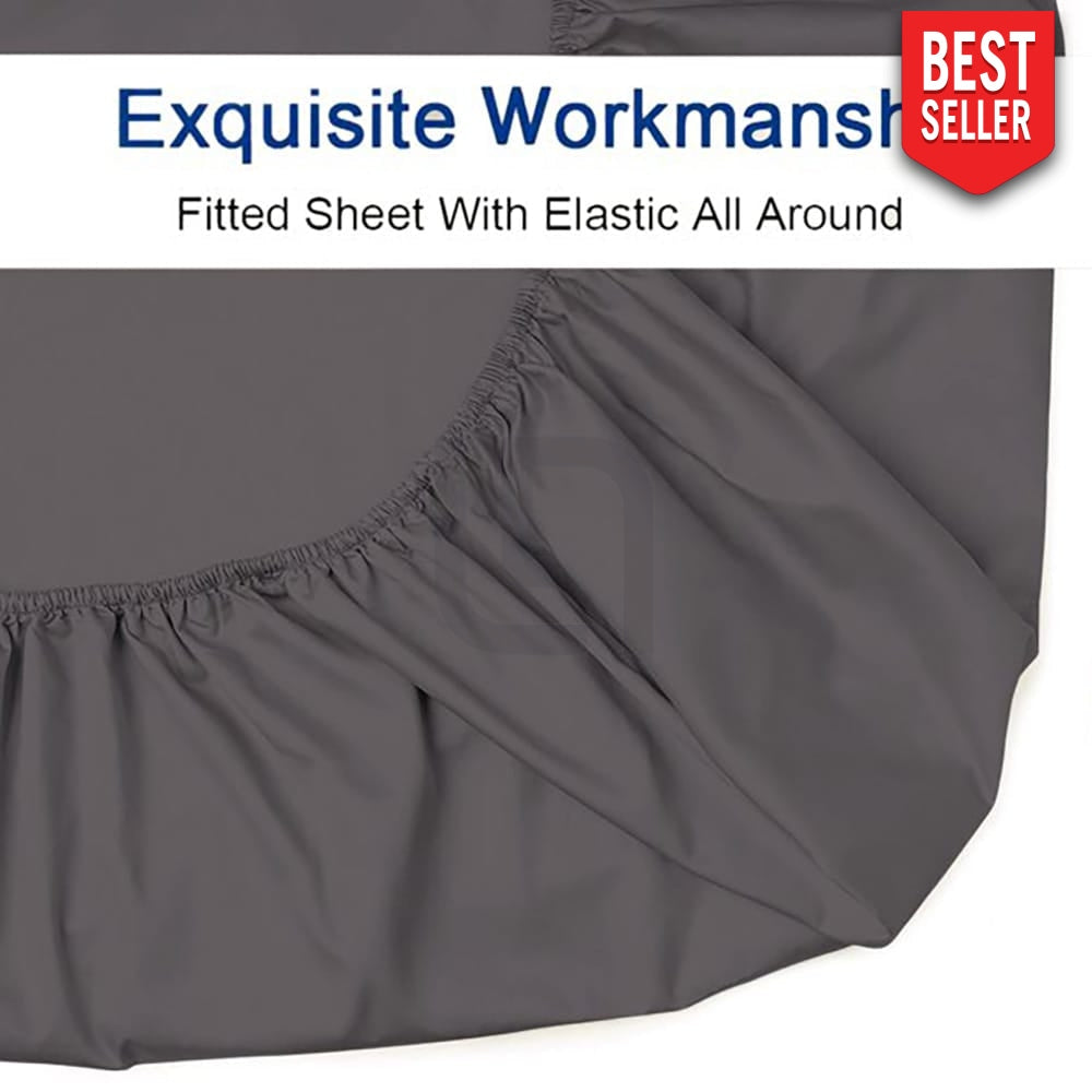 Cotton Fitted Bed Sheet Charcoal