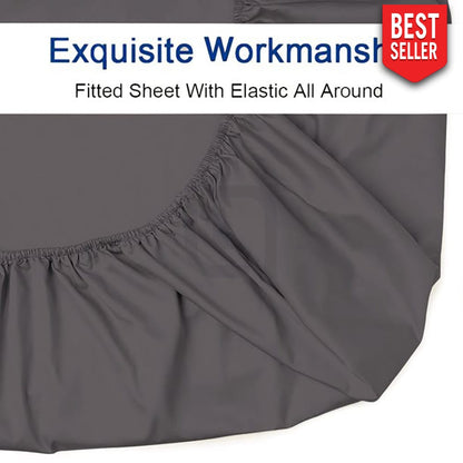 Cotton Fitted Bed Sheet Charcoal