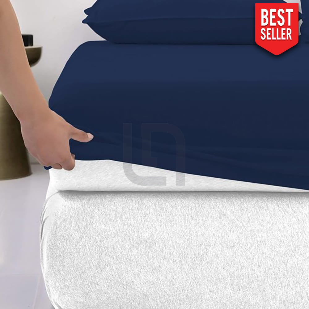 Cotton Fitted Sheet Dark Blue