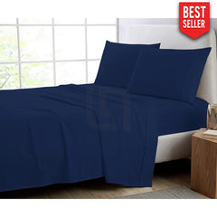 Cotton Fitted Sheet Dark Blue Pakistan