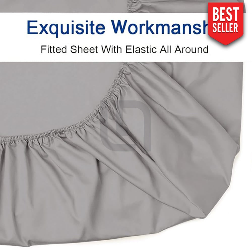 Grey Color Fitted Sheet