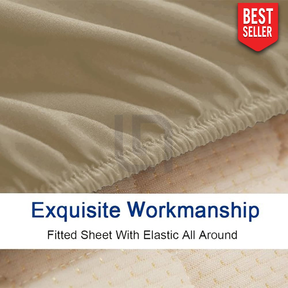 Fitted bed sheet hazelnut color