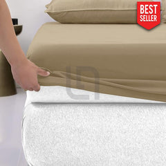 Cotton fitted sheet - Hazelnut Color