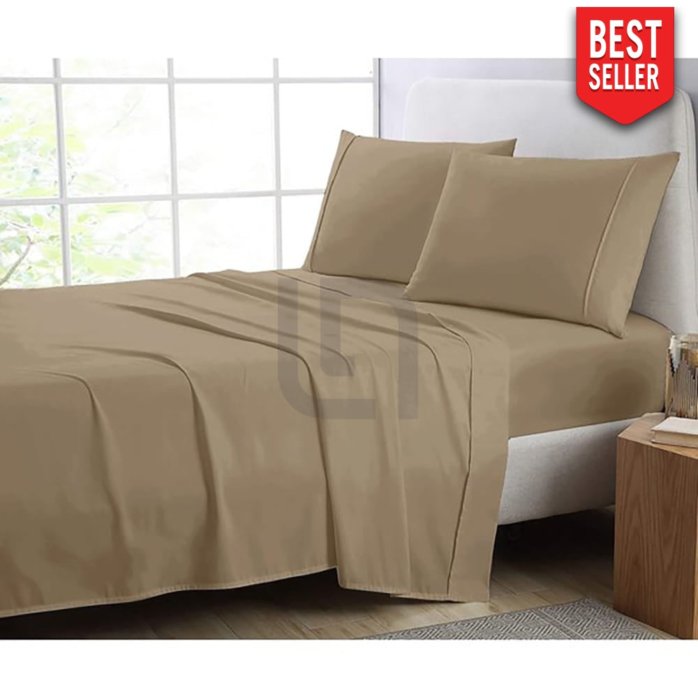 Hazelnut Cotton fitted sheet