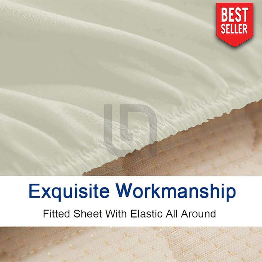 Fitted bed sheet ivory color