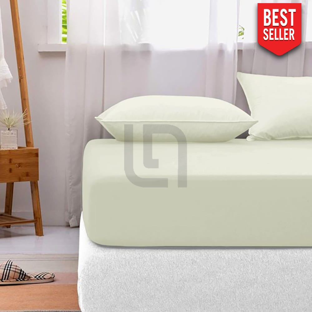 Cotton fitted sheet - Ivory