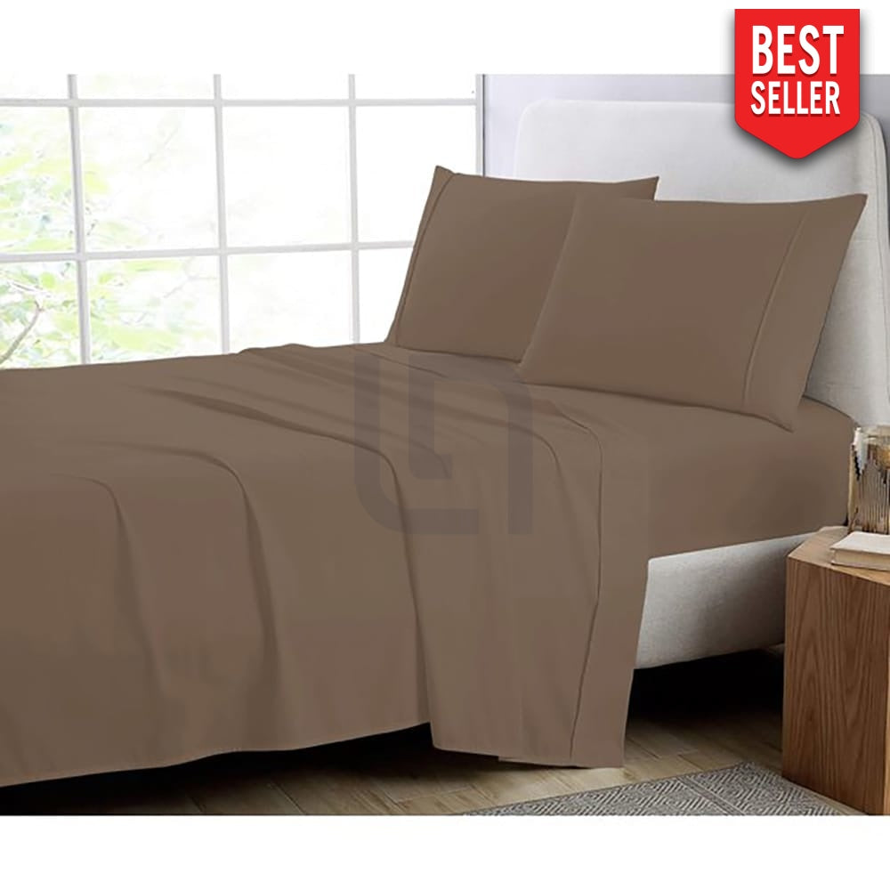 Light Brown Cotton fitted sheet