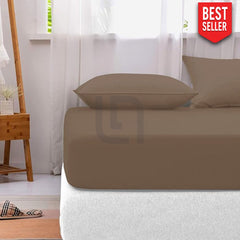 Cotton fitted sheet - Light Brown