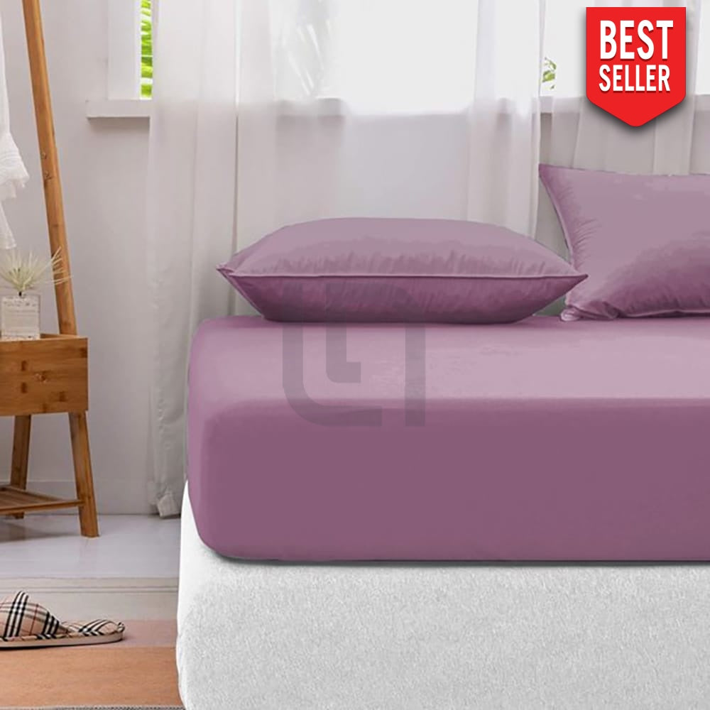 Cotton fitted sheet - Mauve