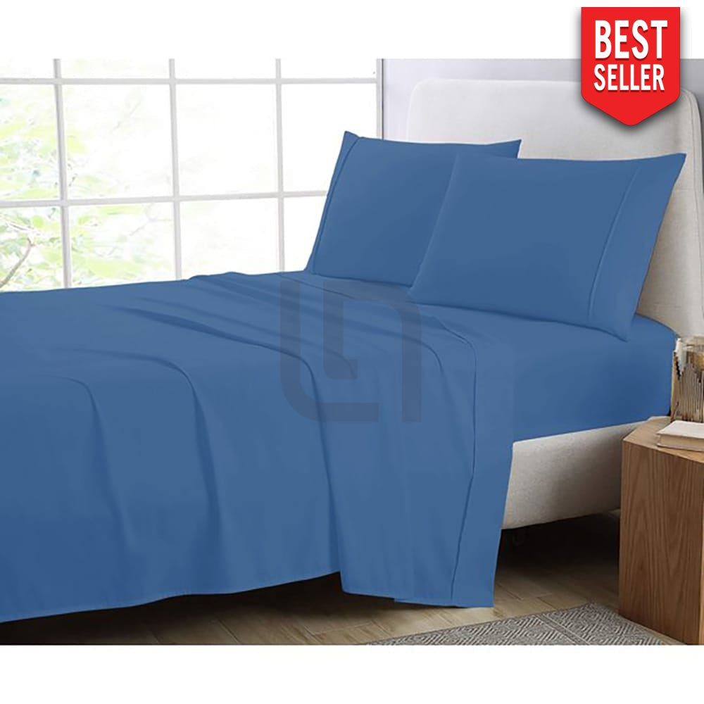 Niagara Blue Cotton fitted sheet