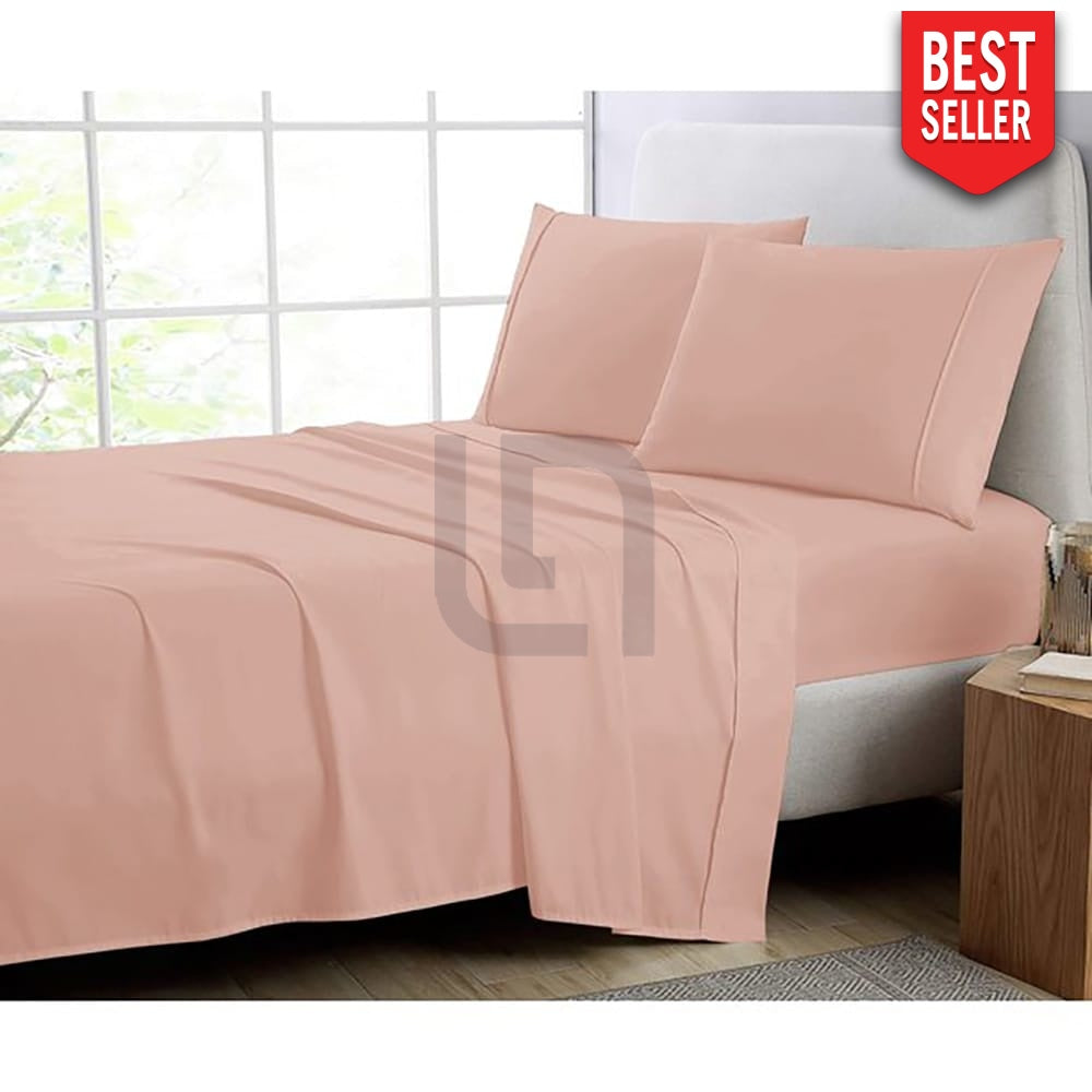 Peach Cotton fitted sheet