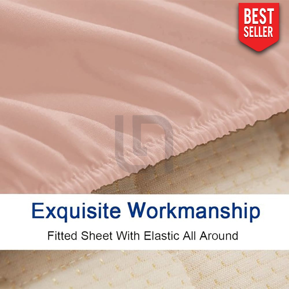 Fitted bed sheet peach color