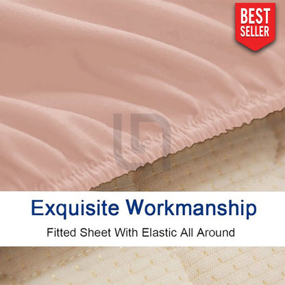 Fitted bed sheet peach color