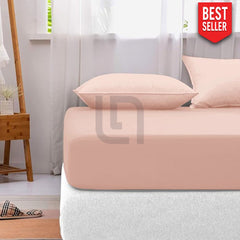 Cotton fitted sheet - Peach