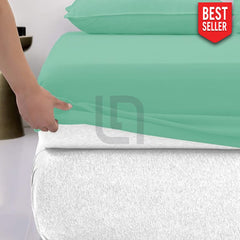 Cotton fitted sheet - Seafoam Color