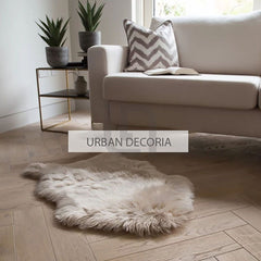 Beige Fluffy Faux Fur Mat