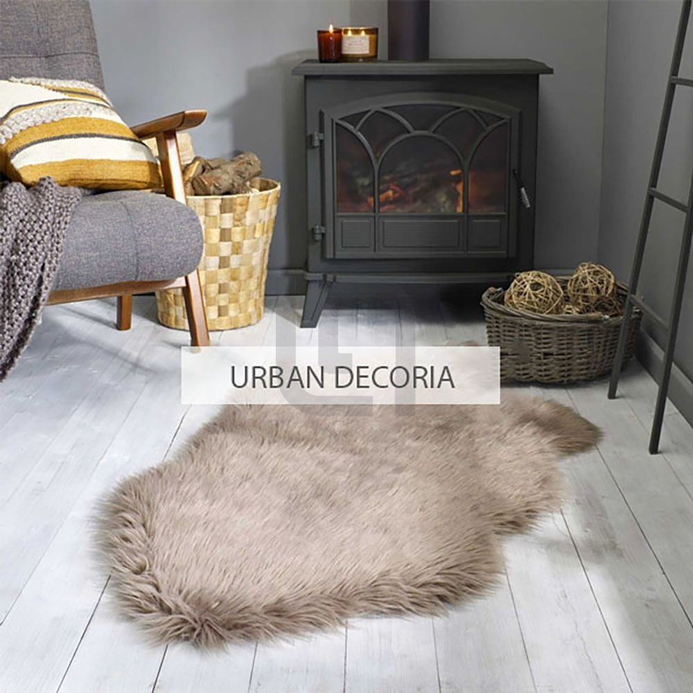 Brown Fluffy Faux Fur Mat