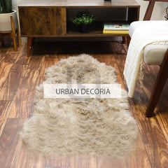 Light Brown Fluffy Faux Fur Mat