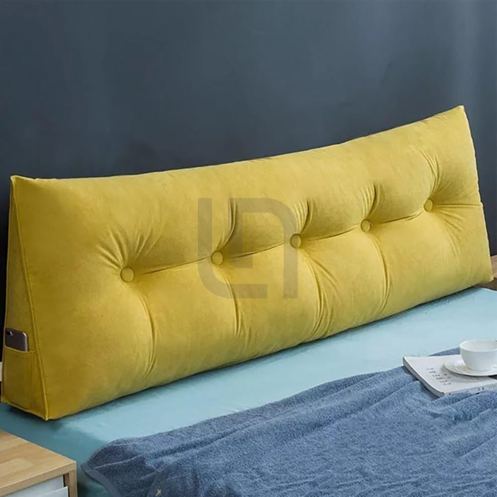 Velvet Support Cushion Pillow - Yellow