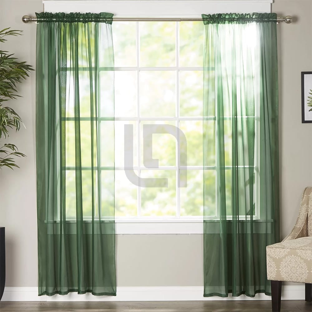 Polyester Sheer Net Curtain Green