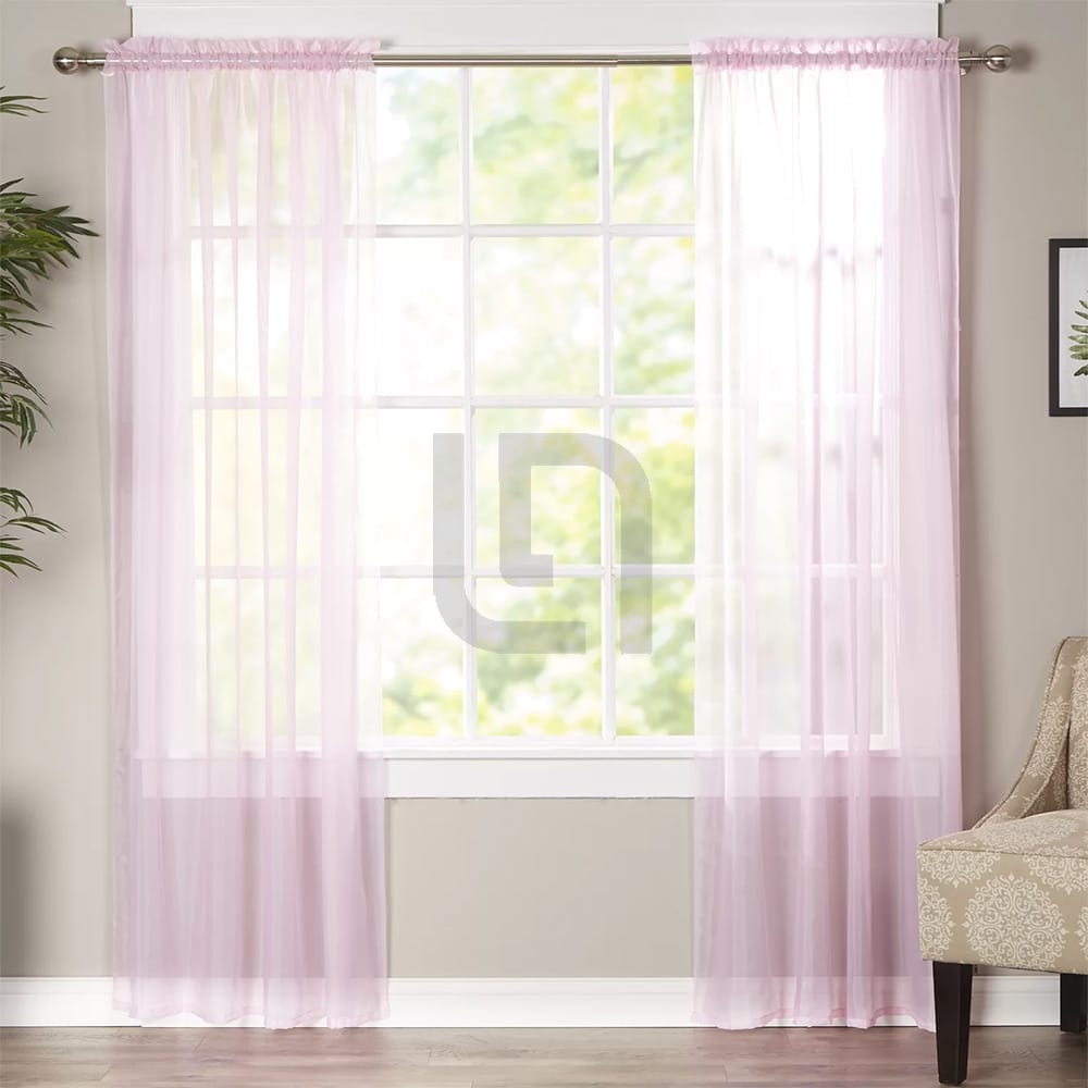 Polyester Sheer Net Curtain Dusty Pink